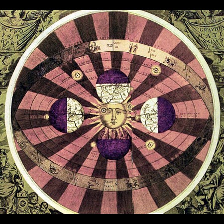Tavola tratta dall’Atlas Universalis che illustra il sistema astronomico Copernicano