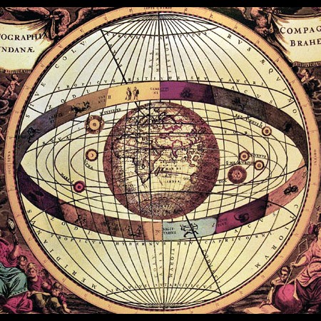 Tavola tratta dall’Atlas Universalis che illustra il sistema astronomico di Tycho Brahe, 1660