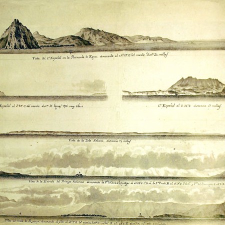 Felipe Bauzá, Vista della costa nord ovest dell’ America, seconda metà sec. XVIII