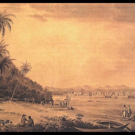 F. Brambilla, La città di Panama dall’isola di Nao